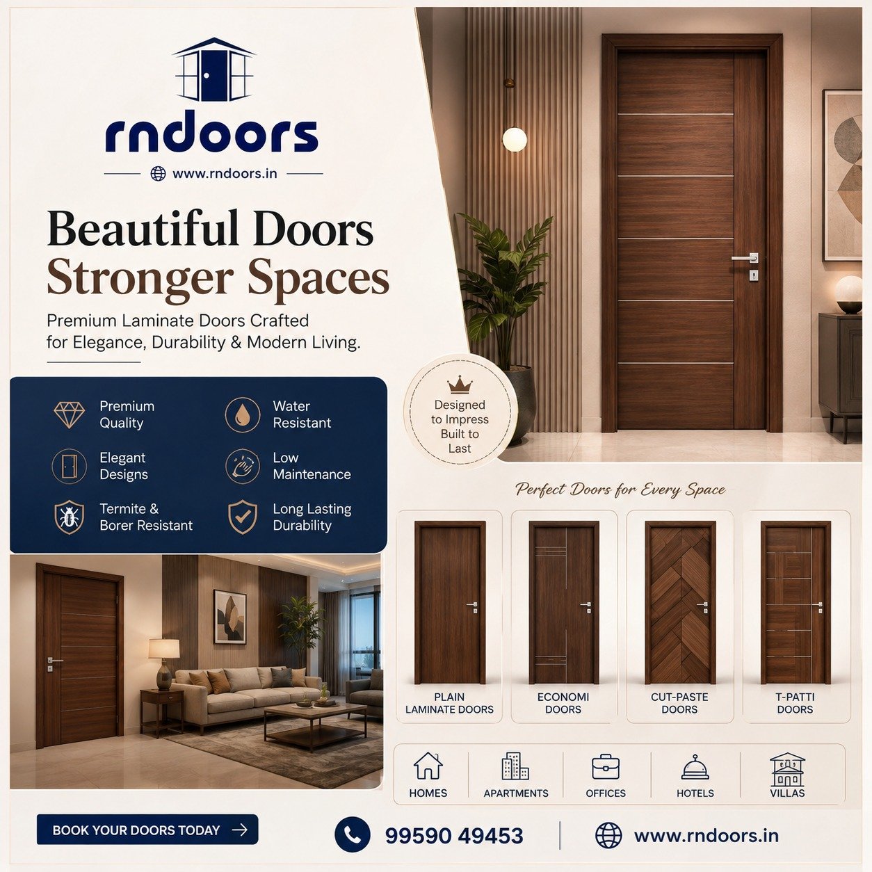 Best Wooden Doors & Main Entrance Doors in Hyderabad | RNdoors