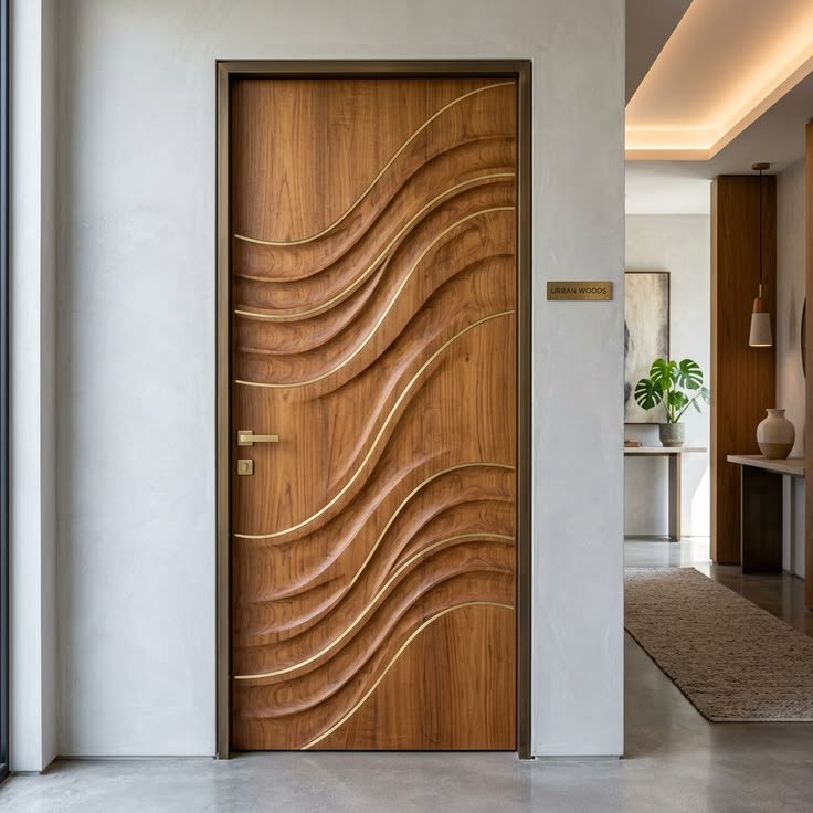 Latest 2026 Contemporary Entrance Door Design with Matte Finish Single Swing