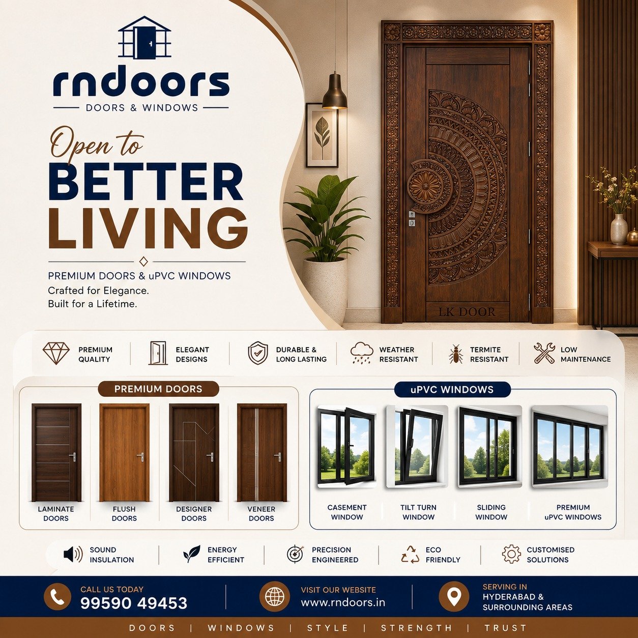 Luxury Teakwood Door Manufacturers in Hyderabad
