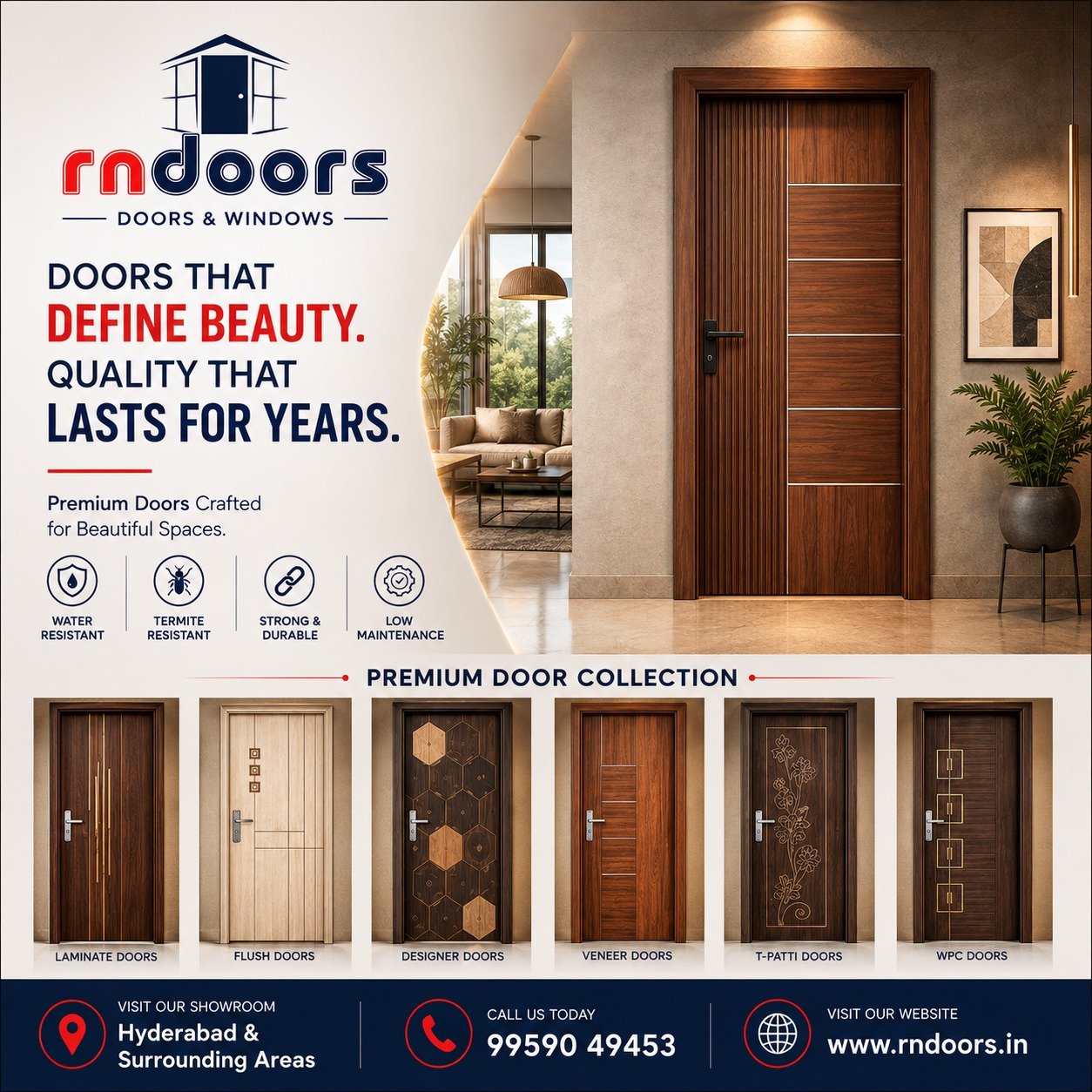 Premium Wooden Doors Hyderabad | RNdoors